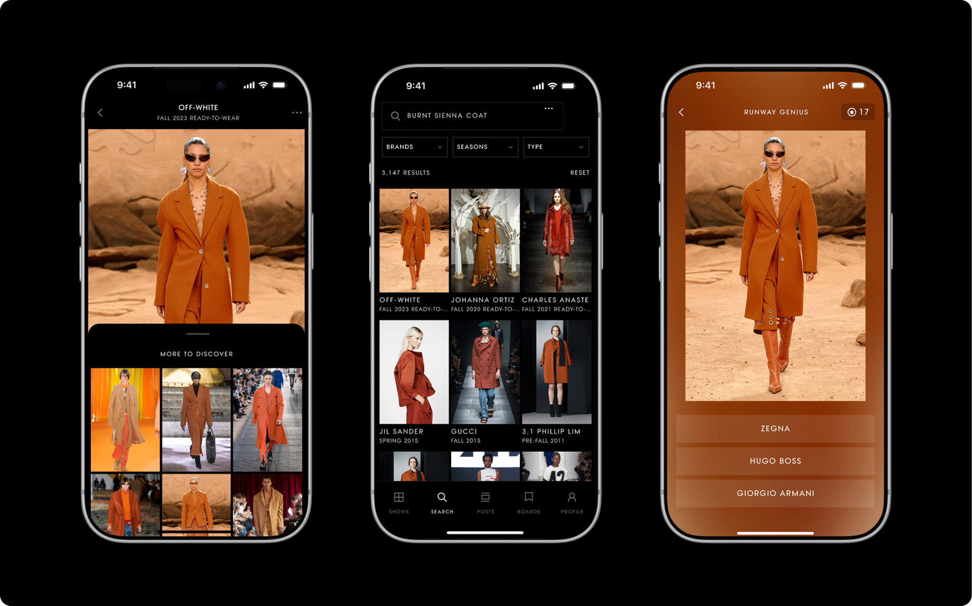 Vogue Runway product screenshots