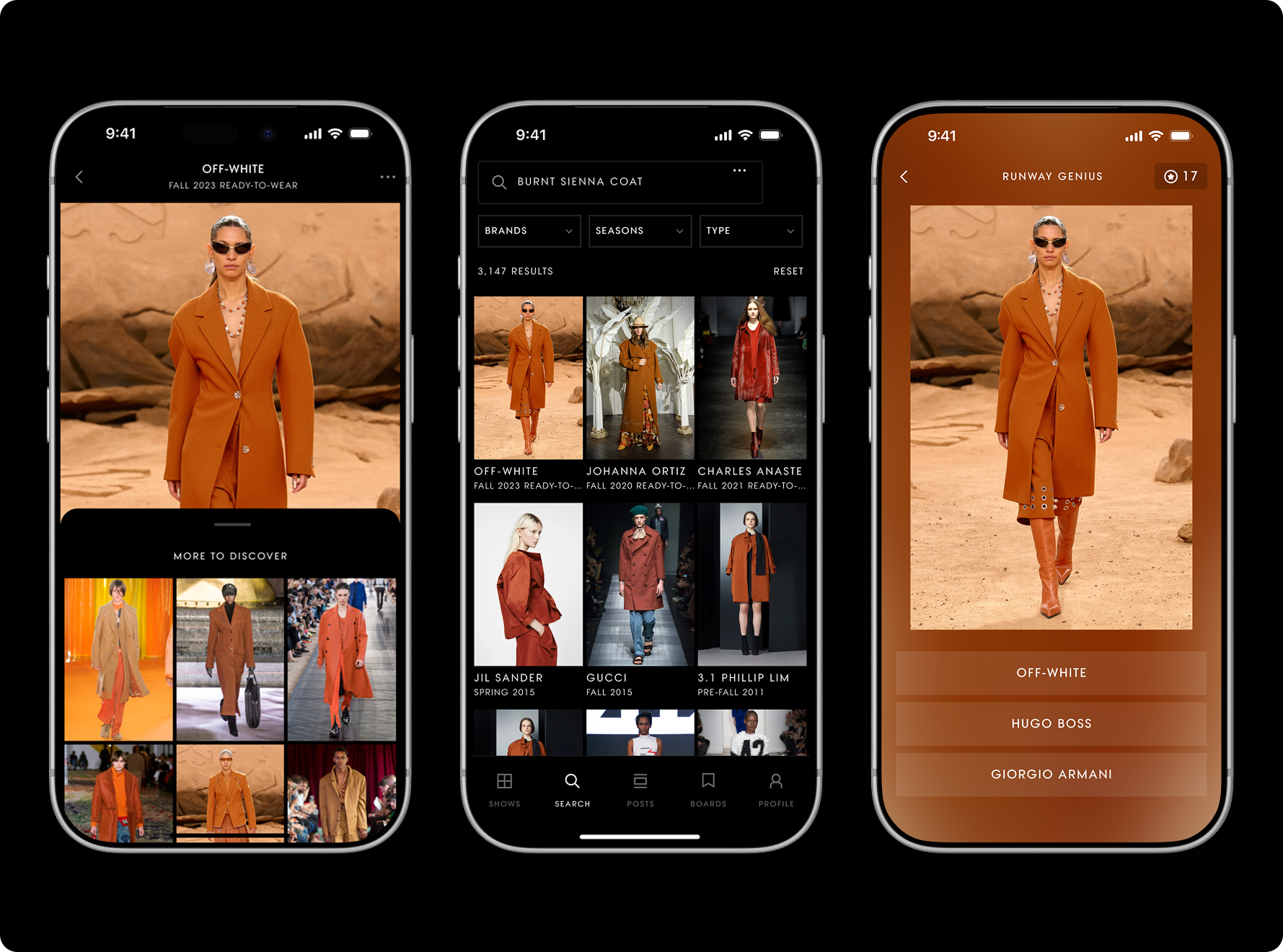 Vogue Runway product screenshots
